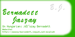 bernadett jaszay business card